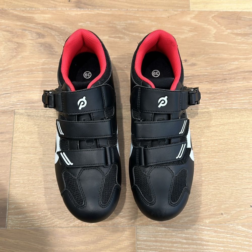 Pelaton Cycling Shoes size 39 Spin Cycle Class At Home Bike Biking Black Red - Picture 3 of 6